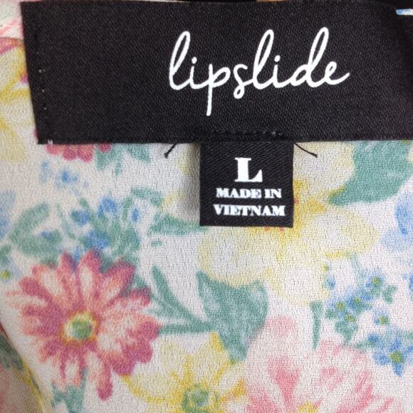 Lipslide Sleeveless Yellow Floral Tie Front Blouse L - Picture 4 of 7